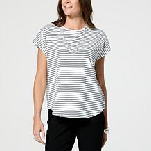 WynneLayers Striped Cotton-Blend Crewneck Tee
