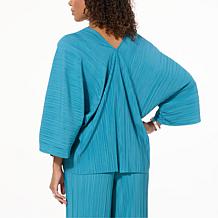 WynneLayers Summer Plisse Knit Kimono Topper