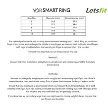 YoR by Letsfit Waterproof Smart Ring with Dock, Cable and App