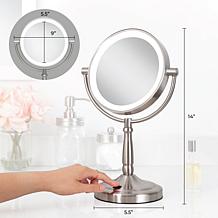 Zadro Cordless Dual-Sided Lighted Vanity Mirror w 10X/1X Magnification