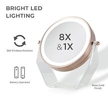 Zadro Cordless LED Surround Light Acrylic-Base Mirror with 8X/1X Mag.
