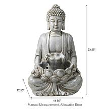 Zen-Style Meditative Buddha Fountain with LED Lights 23.25"H