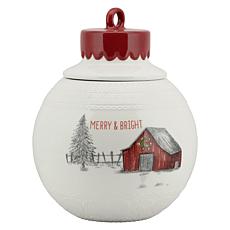 10 Strawberry Street "Merry & Bright" Ornament Cookie Jar - Large