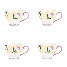 10 Strawberry Street Petaluxe Mug, Tulips, Set of 4