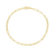 10K Gold Paperclip Link Chain Bracelet 