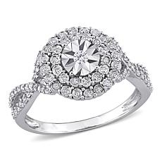 10K White Gold .33ctw Diamond Cluster Ring