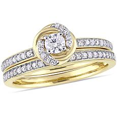 10K Yellow Gold 0.50ctw Diamond Bridal Set Ring
