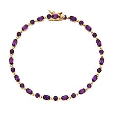 10K Yellow Gold Amethyst Tennis Bracelet