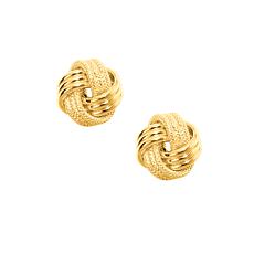 10K Yellow Gold Love Knot Post Earring with Push Back Clasp