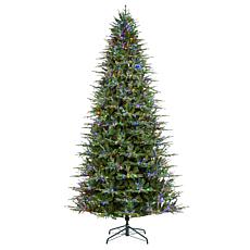 11ft Pre-Lit Green Full Fir Christmas Tree with Lights