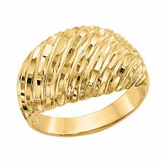 14K Gold Diamond-Cut Domed Ring