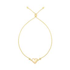 14K Gold Horseshoe Station Adjustable Bolo Bracelet