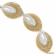 14K Two-Tone Fancy Chain Bracelet