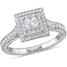 14K White Gold 1.27ctw Square Diamond Engagement Ring