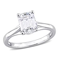 14K White Gold 1.75ct Created Moissanite Octagon Engagement Ring