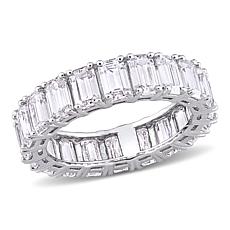 14K White Gold 5ctw Emerald-Cut Created Moissanite Eternity Band Ring
