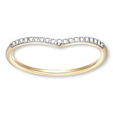 14K Yellow Gold 0.10ctw Diamond Chevron Ring