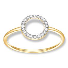 14K Yellow Gold 0.10ctw Diamond Open Circle Ring