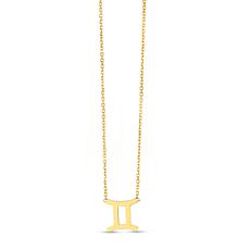 14K Yellow Gold Cancer Zodiac Sign Necklace