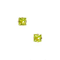 14K Yellow Gold CZ Martini Square Stud Earrings