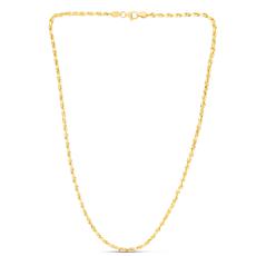 14K Yellow Gold Diamond-Cut Semi-Solid Rope Chain Necklace - 18"