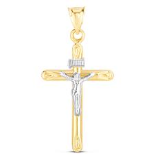 14K Yellow Gold Figurine Cross Pendant