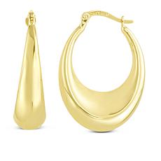 14K Yellow Gold Graduated Hoop Earrings