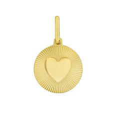 14K Yellow Gold Radiating Heart Pendant