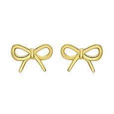 14K Yellow Gold Small Bowtie Earring with push Back Clasp