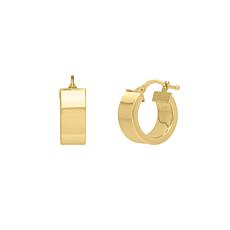 14K Yellow Gold Square Tube Earring with Hinged Clasp