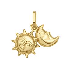 14K Yellow Gold Sun and Moon Pendant