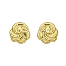 14K YG Polished Swirl Knot Stud with Push Back Clasp