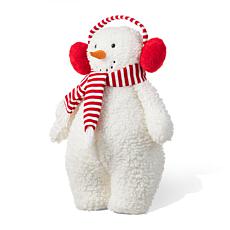 17.75"H Christmas Fabric Standing Snowman