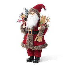 18" Faux Fur Christmas Woodland Santa Figurine