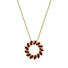 18K Gold-Plated Sterling Silver Gemstone Circle Necklace