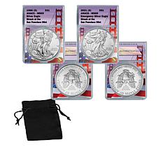 1986 and 2021 San Francisco Mint Emergency Silver Eagle Dollar Coins