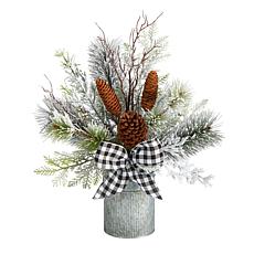 20” Holiday Winter Greenery with Pinecones