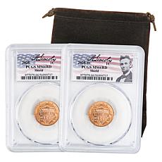 2025 MS66 PCGS P- & D-Mint Abraham Lincoln Shield Cents