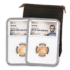 2025 MS68 NGC P- & D-Mint Lincoln Cents - Set of 2 