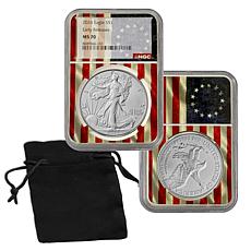 2026 MS70 NGC Early Releases Silver Eagle with Betsy Ross Flag Core