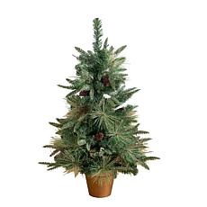3-ft Snowed Christmas Tree with 36 Lights by Nearly Natural