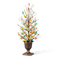 36" Easter Urn Porch Tree with Lights and Timer