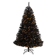 6’ Black  Christmas Tree with 400 LED Lights and 1036 Tips 