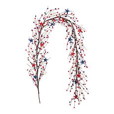 72" Patriotic Garland with Stars & Berries
