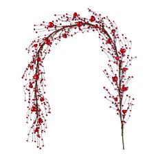 72" Valentine's Red Berry Garland with Heart Accents