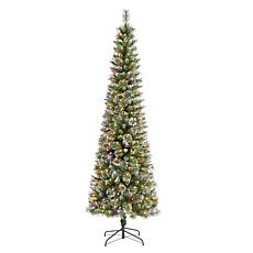 7.5ft Pre-Lit Frosted Cashmere Pencil Pine Christmas Tree
