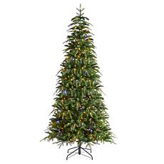 7.5ft Pre-Lit Green Slim Fir Christmas Tree with Remote