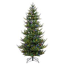 7.5ft Pre-Lit Green Upward Slim Fir Christmas Tree