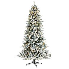 8’ Flocked Livingston Fir  Christmas Tree