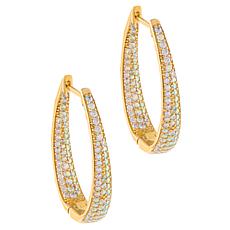 Absolute™ Aurora Borealis-Color Inside-Outside Oval Hoop Earrings
